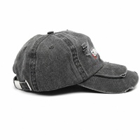 Topi Bisbol Denim Hitam Sporty Musim Panas Unisex, Topi Ayah Unisex yang Dapat Disesuaikan, Topi Visor Olahraga Luar Ruangan