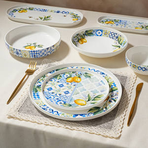 Vajilla Elegante de Limón de 29 Piezas, Vajilla de Cerámica de Porcelana China, Juego de Cena de Lujo Clásico Moderno para Hotel y Restaurante - Product Image 4