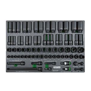 TOPTUL Hoge Kwaliteit 75-delige 3/8 & 1/2 inch Nieuwe Modulaire Inzetbak Systeem <span class=keywords><strong>DR</strong></span>. Slagmoersleutelset (GED7528) - Product Image 1