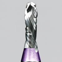 Fraise à spirale pour routeur CNC, revêtement violet, pour le travail du bois, outil de coupe double face pour panneaux stratifiés