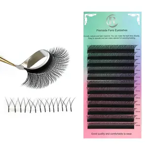 Free sample private label volume 0.05 C D 12 rows Russian YY W shape eyelash extension