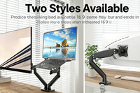 Support d'écran ZENO pour plateau de moniteur, bras articulé à ressort à gaz, double support flexible, fixation de moniteur M10