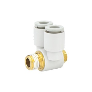 Raccord pneumatique rapide Qingze, double coudé universel KQ2Z4 M5 6 01 8 02 03, joint hexagonal externe - Product Image 2