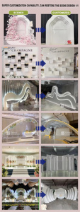 Bruiloftdecoratie, acryl boog achtergrond, acryl zitplaatsenplaat, zitplaatsenwand voor receptie, welkomstbord - Product Image 5
