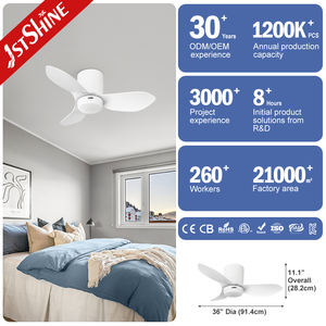 1 ventilador de techo LED stshine hogar niños aspas de plástico blanco 36 pulgadas remoto pequeño ventilador de techo Luz - Product Image 1