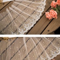 Tissu en dentelle brodée sur mesure, dentelle de style français de haute qualité pour la confection de robes de mariée