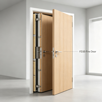 Porte coupe-feu intérieure Fd30, porte en bois ignifugée, porte en bois de chêne résistante au feu, porte en bois résistante au feu 30 minutes