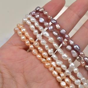 Perla Barroca Natural de Agua Dulce de 4-5 mm, Blanca, Genuina, Semiterminada, con Orificio Recto, Luz en Ambos Lados, Rentable - Product Image 2