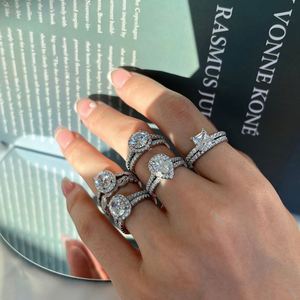 Dylam Classic Wedding Collection AAAAA Cubic Zirconia Engagement <b>Rings</b> <b>Sets</b> Stacking Sterling <b>Silver</b> 925 Wedding <b>Ring</b> <b>Set</b> - Product Image 4