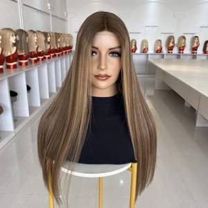 100% Human Hair Transparent Hd Lace <b>Highlight</b> Color Lace Front Wig Virgin Glueless #SBB Color Lace Wigs - Product Image 1