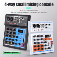 Console de mixage DJ professionnelle multifonctionnelle 4 canaux / Console de mixage audio pour la production musicale et le streaming en direct