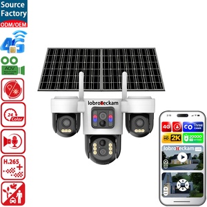 Cámara de Seguridad Solar PTZ de 3 Lentes y 9MP, Cámara CCTV Inalámbrica con Tarjeta SIM 4G, Visión Nocturna en Color, Detección PIR - Product Image 1
