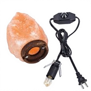 Himalayan Salt Lamp Carved Eco-Friendly Natural Rock Shape <b>Dimmer</b> Switch Included Home Decoration Light Crystal Pink Orange Tone - Product Image 1