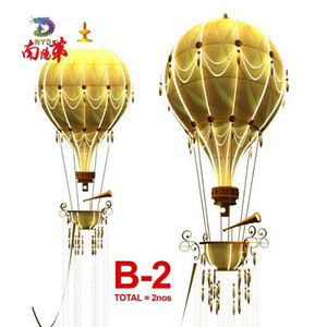 Decoración Navideña Gigante, Adorno de <span class=keywords><strong>Globo</strong></span> Aerostático <span class=keywords><strong>Dorado</strong></span> y Rojo de Lujo, Decoración Navideña Colgante 3D para Centro Comercial - Product Image 6