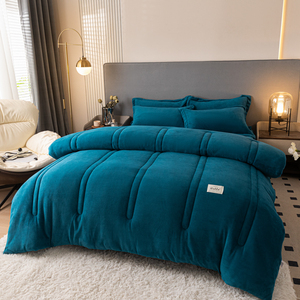 Bán Buôn New Mền Ấm <span class=keywords><strong>Comforter</strong></span> Tấm Ga Giường Bộ Đồ Giường Bộ Sữa Lông Cừu Chăn Mền Cho Mùa Đông - Product Image 3