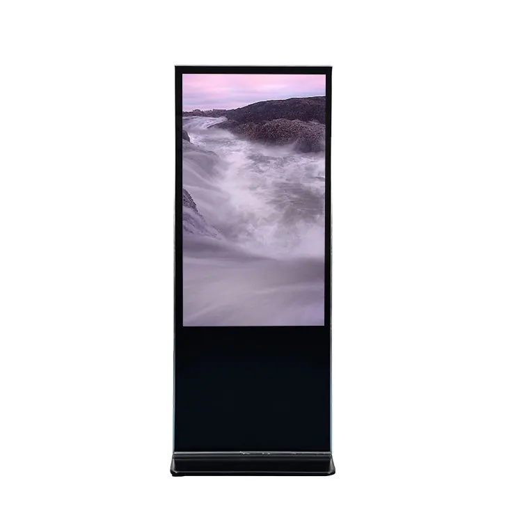 großhandel stand-touchscreen für boden digitale beschilderung werbedisplay stand lcd-player 55 zoll kiosk für innenraum bank