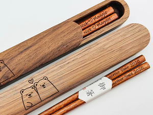 Juego de Palillos Grabados en Caja, <span class=keywords><strong>Regalo</strong></span> de <span class=keywords><strong>5</strong></span>.º <span class=keywords><strong>Aniversario</strong></span> para Él o Ella, <span class=keywords><strong>Regalo</strong></span> de Madera Personalizado para Pareja, Recuerdos Personalizados - Product Image 5