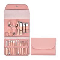 WELLFLYER Set Manikur Pedikur Stainless Steel Kotak Putih Portabel Profesional Perawatan Pribadi Perlengkapan Perjalanan Hadiah Pernikahan Mewah