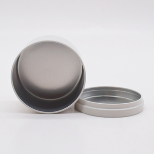 定制蜡烛制作用空圆形锡盒锡蜡烛罐容器米色奶油白色蜡烛罐8盎司 - Product Image 4