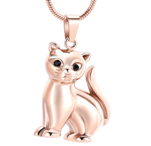Perhiasan Kremasi Perak/Rose Gold untuk Tempat Abu Hewan Peliharaan Liontin Kucing Cantik Kalung Guci Liontin Peringatan untuk Wanita/Pria - Product Image 6