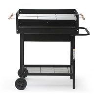 Barbecues au charbon de bois pour l'extérieur avec table latérale, barbecue fumoir avec grande surface de cuisson pour la cuisine en plein air