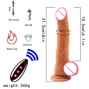 Consolador vibrador realista para mujer, Juguetes sexuales, calefacción, pene grande, Control remoto, vibradores telescópicos, estimulador femenino Anal - Product Image 2