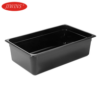 Jiwins Commercial Food Storage box Assiette à dîner en plastique PC transparent noir Conteneur de stockage des aliments