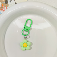 Porte-clés en résine mignon en forme de fleur, mousqueton coloré, breloque de sac, pendentif clochette, accessoire cadeau en gros