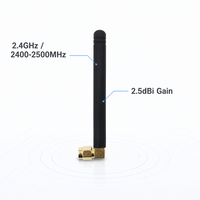 Antenne WiFi verticale à angle droit mini 90 degrés 2400-2500 MHz 2,5 dBi à gain élevé pour routeur mâle et adaptateur PC