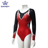 Justaucorps de danse rythmique rouge et noir de dernière génération Dandy OEM