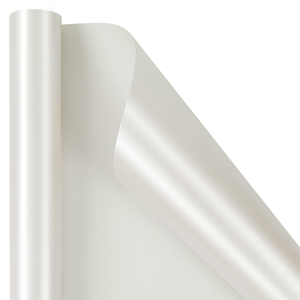 Papel de Regalo Blanco Puro Liso de 80g/m², Rollo de Papel de Regalo Impreso Perlado, Papel Decorativo para Regalos Navideños - Product Image 6