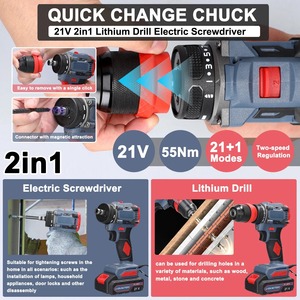 Perceuse électrique sans fil haute puissance 16,8 V, à percussion, rechargeable, avec mandrin à cliquet sans clé et vitesse variable pour le vissage domestique - Product Image 4