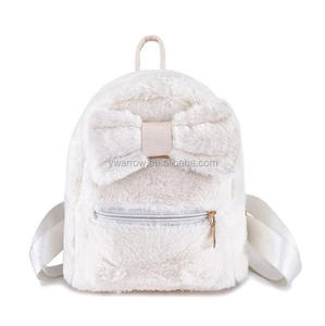 Linda chica peluda <span class=keywords><strong>Minnie</strong></span> arco de peluche Mini Orejas de conejo mochila de señora de las mujeres, <span class=keywords><strong>bolsa</strong></span> de chicas mini morral de la felpa - Product Image 4