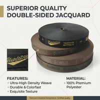 Sangle en jacquard sergé de polyester haut de gamme personnalisée, haute résistance à la décoloration, durable, pour ceinture, accessoire vestimentaire, sangle de sac et cordon.