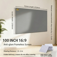 Écran de projection anti-lumière portable pour chambre à coucher, grand écran HD 100 pouces Ultra HD, gris moderne
