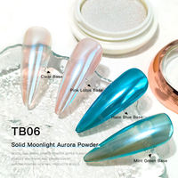 Haute Qualité 6 Couleurs Chrome Miroir Poudre Nude Couleur Nail Mirror Aurora Liquide Poudre Chrome Pour Ongles