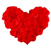 Redamancy 1200 pétales de rose artificiels en soie rouge de taille moyenne pour mariages, fiançailles, fêtes, décoration romantique