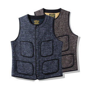 <span class=keywords><strong>Gilet</strong></span> Invernale da Uomo in Lana, Casual ed Elegante, Traspirante, Marrone <span class=keywords><strong>con</strong></span> Collo a Girocollo, per Abbigliamento Formale - Product Image 1