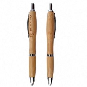 Custom Logo Eco Friendly Retractable Ballpoint Promotional Bamboo Ball Pen - Product Image 3