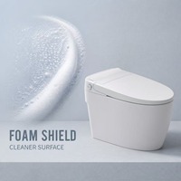 Toilette intelligente moderne et élégante avec chasse d'eau automatique, télécommande, siège chauffant, réservoir d'eau dissimulé, fixation au sol
