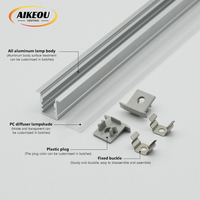 Profilés en aluminium extrudé pour bande LED, carrés, en alliage d'aluminium, blanc et noir, pour la décoration intérieure et les bandes LED de sol.