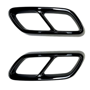 Mercedes-Benz C-Class W206 Exhaust Tip Carbon Fiber Piano Black Electroplated Silver Four-Exit Tailpipe Frame Modification - Product Image 5