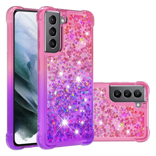 Four Corners Anti-fall Liquid Graded Glitter Quicksand Phone Case for Samsung Galaxy S25 Ultra S24 S23 FE A15 A55 A05 A23 5G 4G