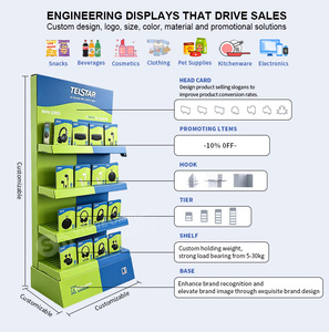 Présentoir de sol en carton personnalisé pour club de distribution, avec porte-cartes de <span class=keywords><strong>produits</strong></span> pour accessoires numériques - Product Image 6