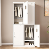 Casier de rangement métallique à 4 compartiments, armoire à vêtements en acier pour bureau, salle de sport, école, achat en gros, commerce extérieur, vente en gros