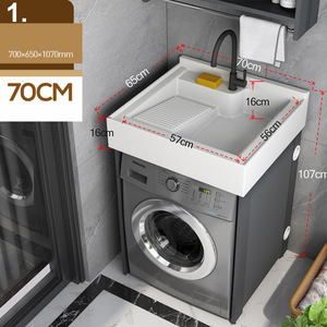 Mobile Coprilavatrice da Bagno con Lavabo Singolo o Doppio e Specchio per Bagno Hotel - Product Image 3
