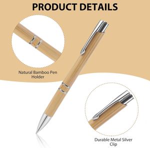 Custom Logo Bamboo ECO Retractable Ballpoint <b>Pens</b> 1.0mm Writing Width for School Stationery Gift Writing Promotions - Product Image 4