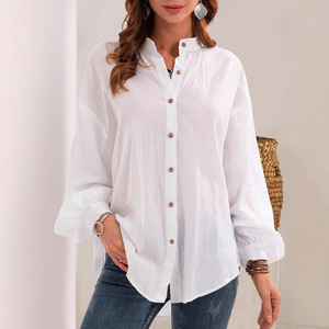 <span class=keywords><strong>Camicia</strong></span> da <span class=keywords><strong>donna</strong></span> primavera estate nuova a manica lunga elegante in cotone <span class=keywords><strong>camicia</strong></span> di <span class=keywords><strong>lino</strong></span> Cardigan da <span class=keywords><strong>donna</strong></span> bianco chiaro - Product Image 3
