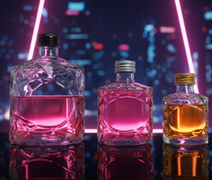 Wholesale 50ml 100ml Empty <strong>Mini</strong> Round Shaped Glass <strong>Bottle</strong> with Gold Screw Cap for Whiskey Brandy and Spirits - Product Image 5