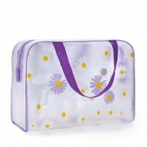 Bolsa de Mano con Diseño Floral, Bolsa de Aseo Transparente de PVC, Bolsa de Cosméticos de Viaje de Gran Capacidad, Venta al Por Mayor de Fábrica - Product Image 6
